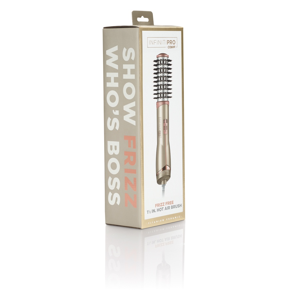 CONAIR HOT AIR BRUSH FRIZZ FREE 1-1/2" THERMAL BARREL CERAMIC COATING 2 HEAT SETTINGS PLUS COOL SETTING 6' SWIVEL CORD 