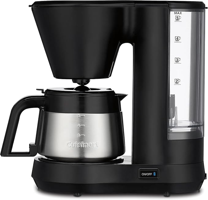 CUISINART COFFEEMAKER 5 CUPS, S/S CARAFE, BLACK SS ACCENTS