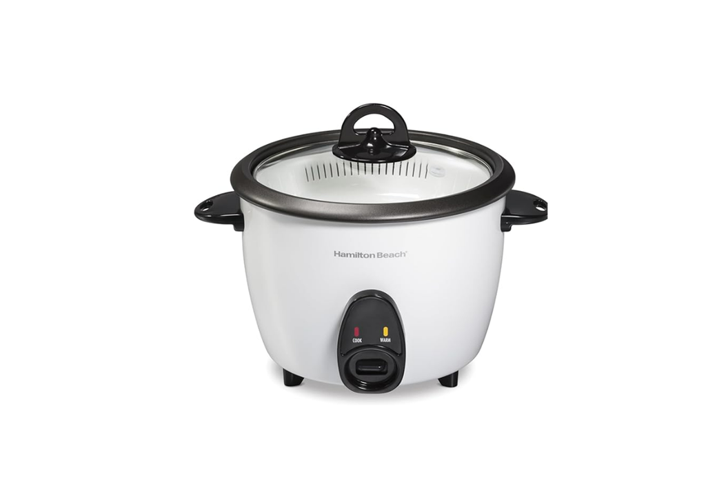 HAMILTON 16 CUP RICE COOKER & FOOD STEAMER, WHITE 