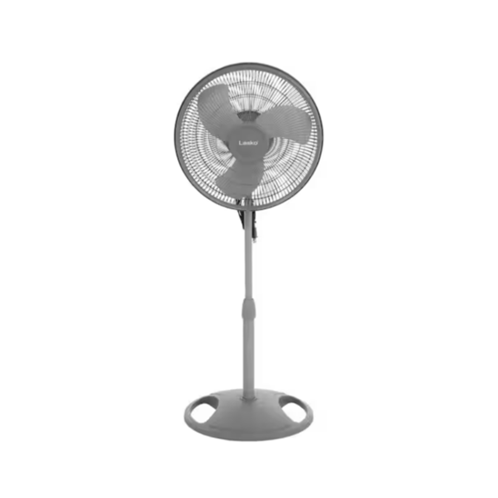 LASKO 16" GREY, 3-SPEED, OSCILLATING STAND FAN
