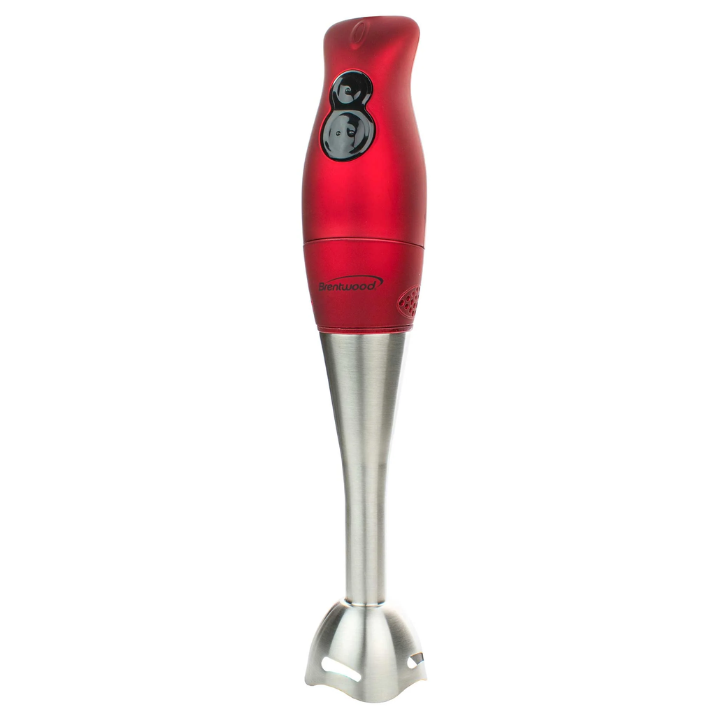BRENTWOOD 2-SPEED 200W SS HAND BLENDER - RED