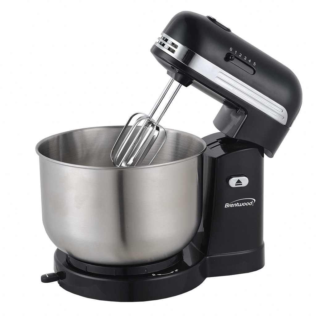 
BRENTWOOD 5-SPEED RETRO STAND MIXER 3.5QT SS MIXING BOWL - BLK