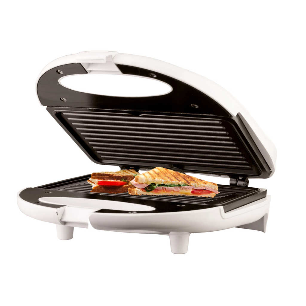 NON-STICK PANINI PRESS & SANDWICH MAKER -WHT                             