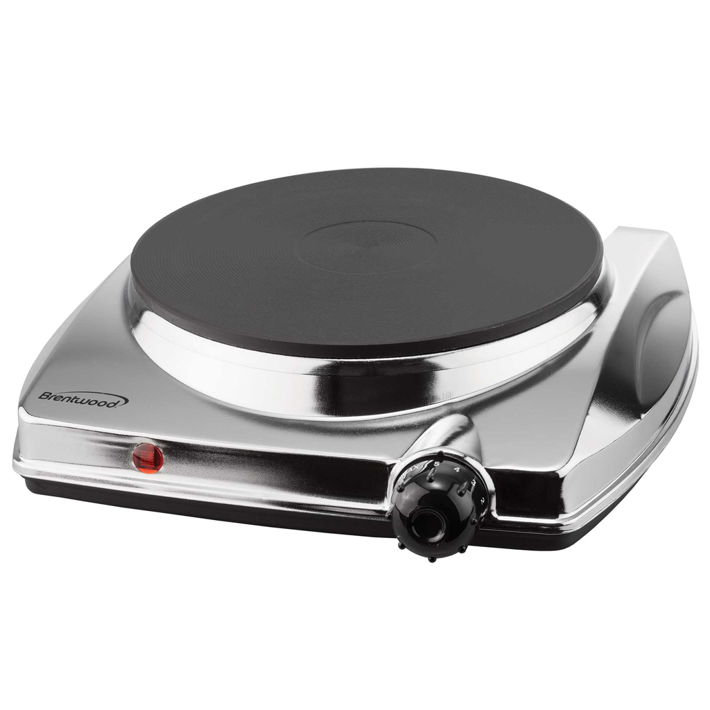 BRENTWOOD 1000W ELECTRIC SINGLE HOTPLATE - CHROME