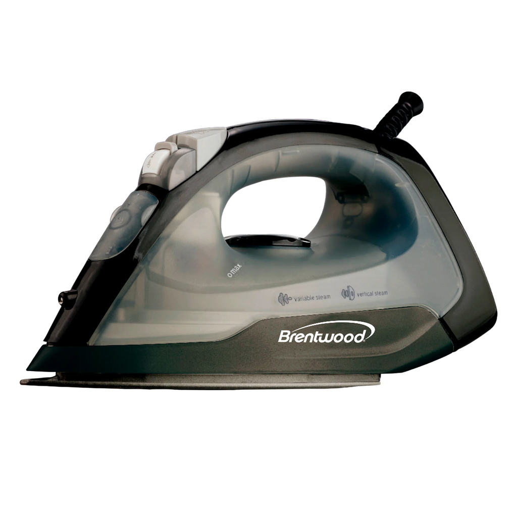 BRENTWOOD NON-STICK STEAM IRON, BLACK 