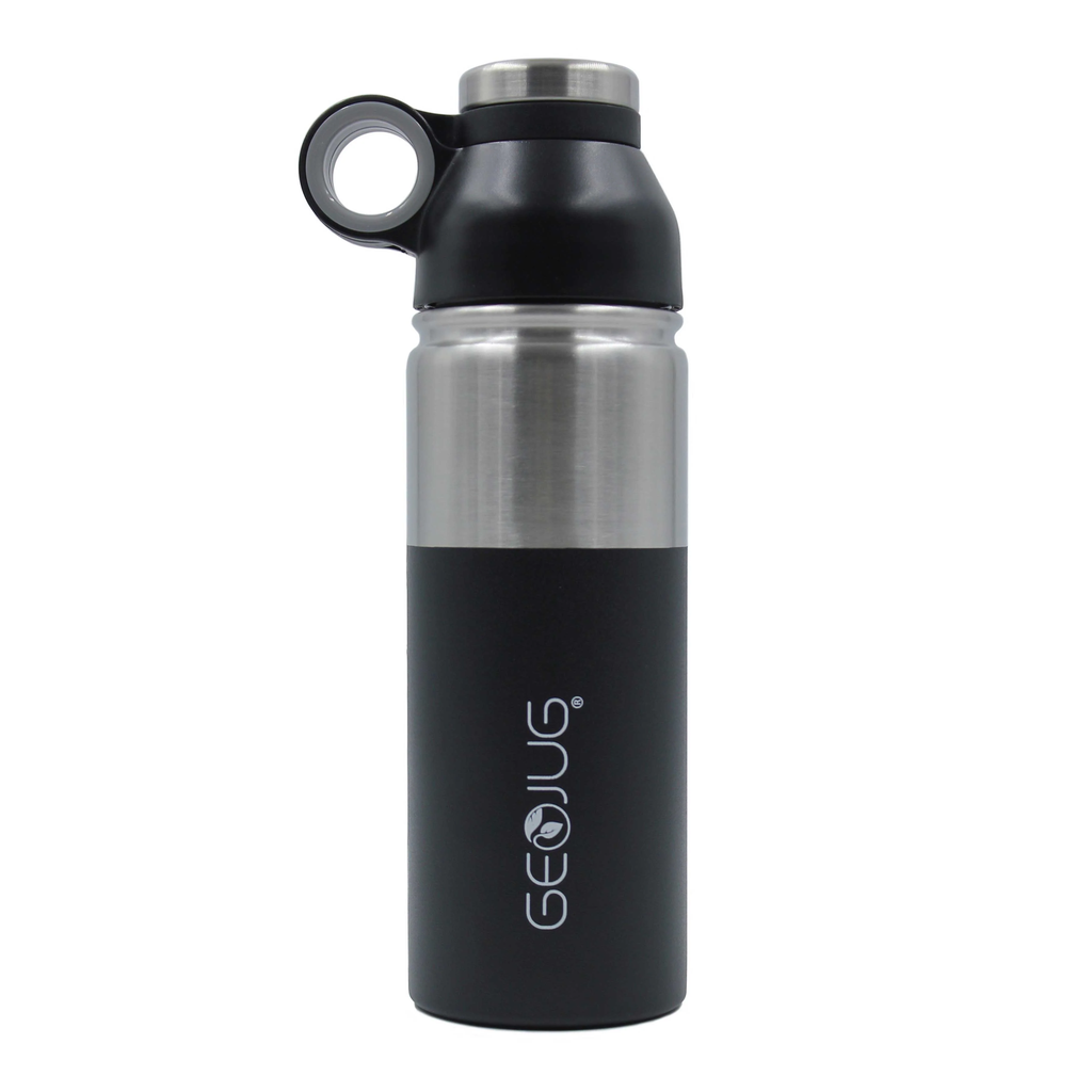 BRENTWOOD 18OZ GEOJUG STAINLESS STEEL VACUUM INSULATED WATER BOTTLE - BLK