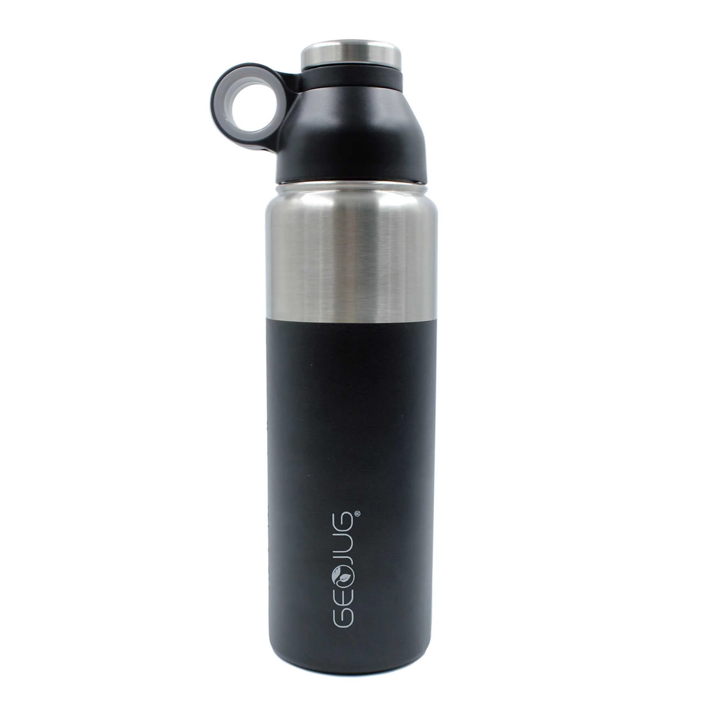 BRENTWOOD 24OZ GEOJUG STAINLESS STEEL VACUUM INSULATED WATER BOTTLE - BLK