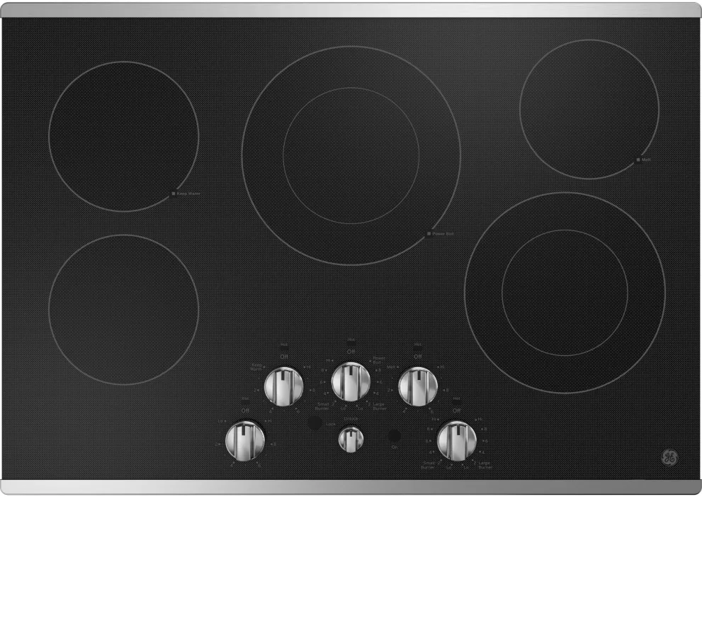 GE COOKTOP ELECTRIC 30" 5 RIBBON SMOOTHTOP BRNS, SS