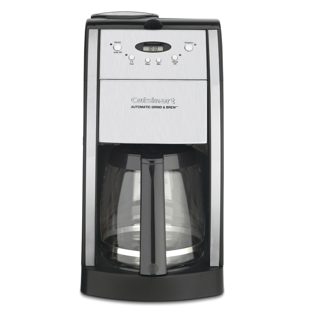 CUISINART COFFEEMAKER 12 CUPS GRIND & BREW ITALIAN STYLING BRUSHED METAL/BLACK