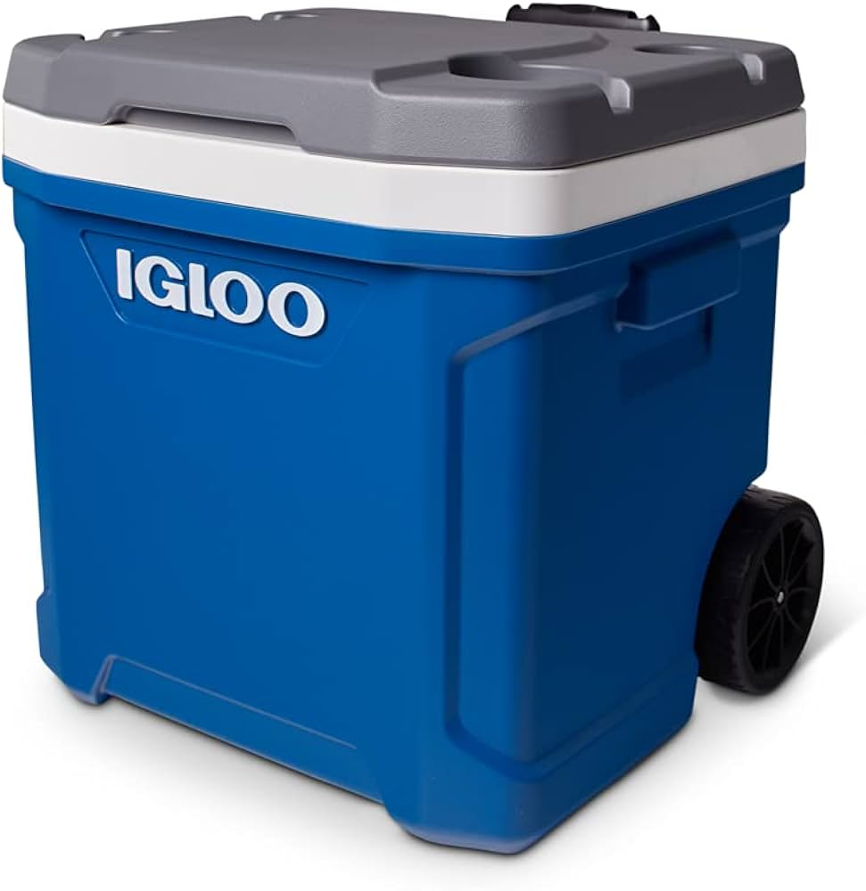 IGLOO 60 QUART COOLER BOX W/WHEELS, BLUE