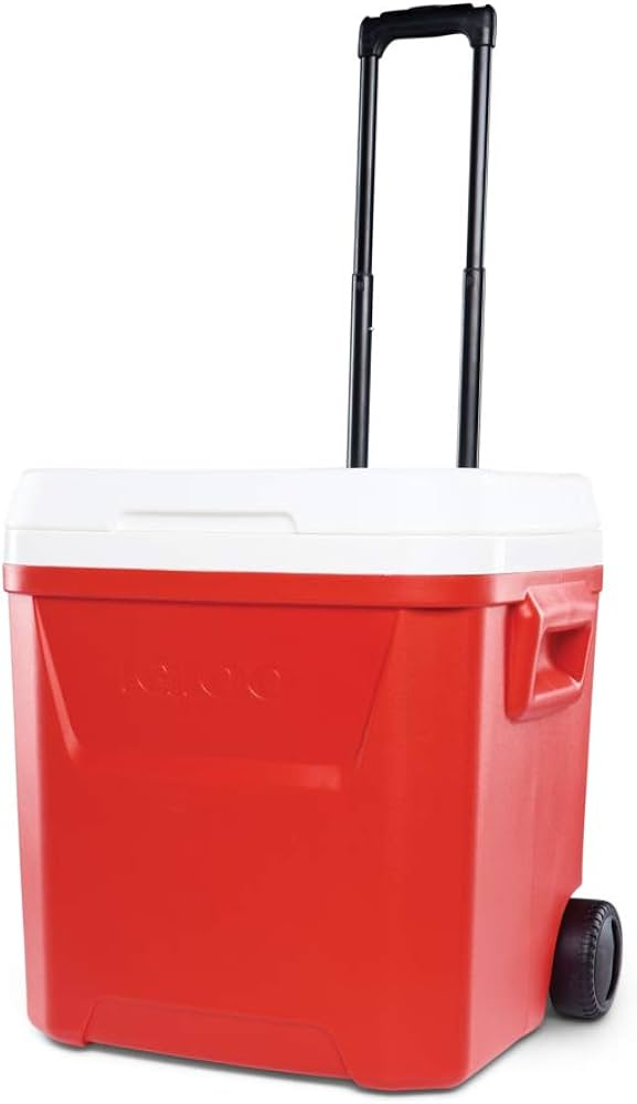 IGLOO 60 QUART COOLER BOX W/WHEELS, RED
